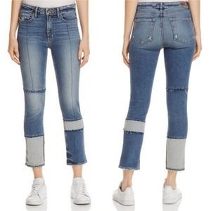 NEW Paige Jacqueline Straight Crop Jeans Raw Hem
